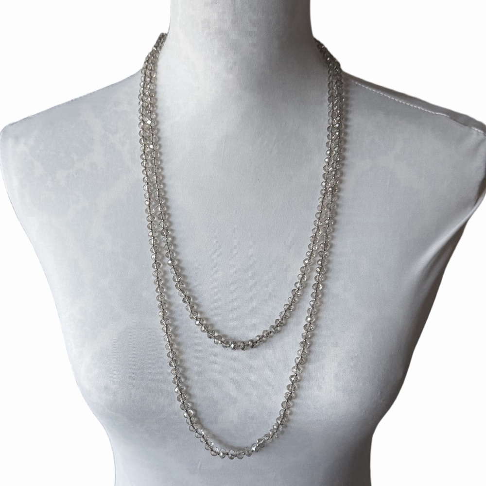 LOFT Crystal Beaded Single Strand Necklace – Layering Neutral Statement